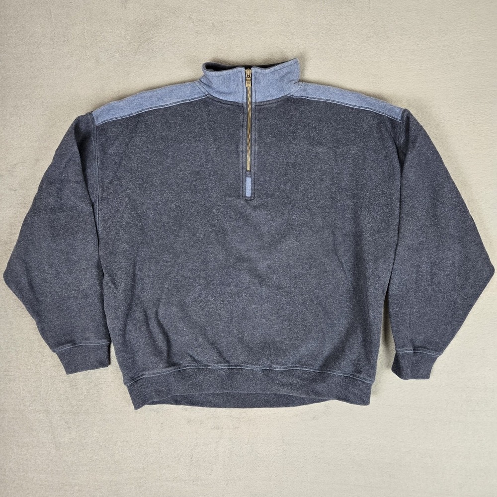 Tommy Bahama Pullover Mens XL Sweater Blue Long Sleeve 1/4 Zip Cotton